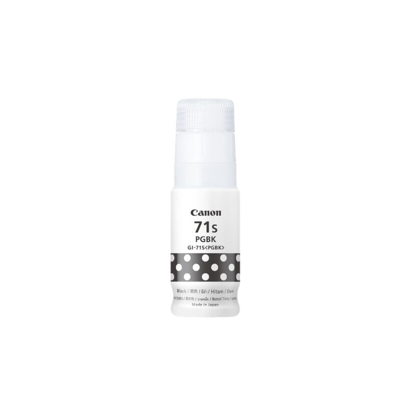 Canon GI-71s PGBK Black Ink Bottle for PIXMA Printers | Pigment Black Ink | High Quality Document Printing | Smudge Resistant Ink Tank Cartridge