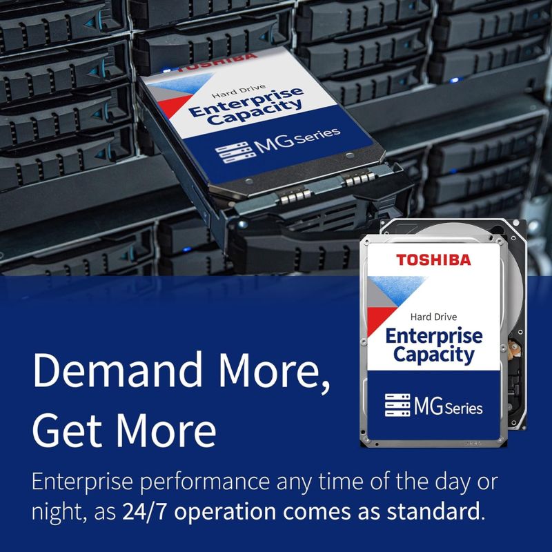 Toshiba 10 TB Internal Hard Drive – SATA/SAS Enterprise HDD for Desktop Use, 24/7 Continuous Operation, Stable Platter Technology, Persistent Write Cache & NCQ Support