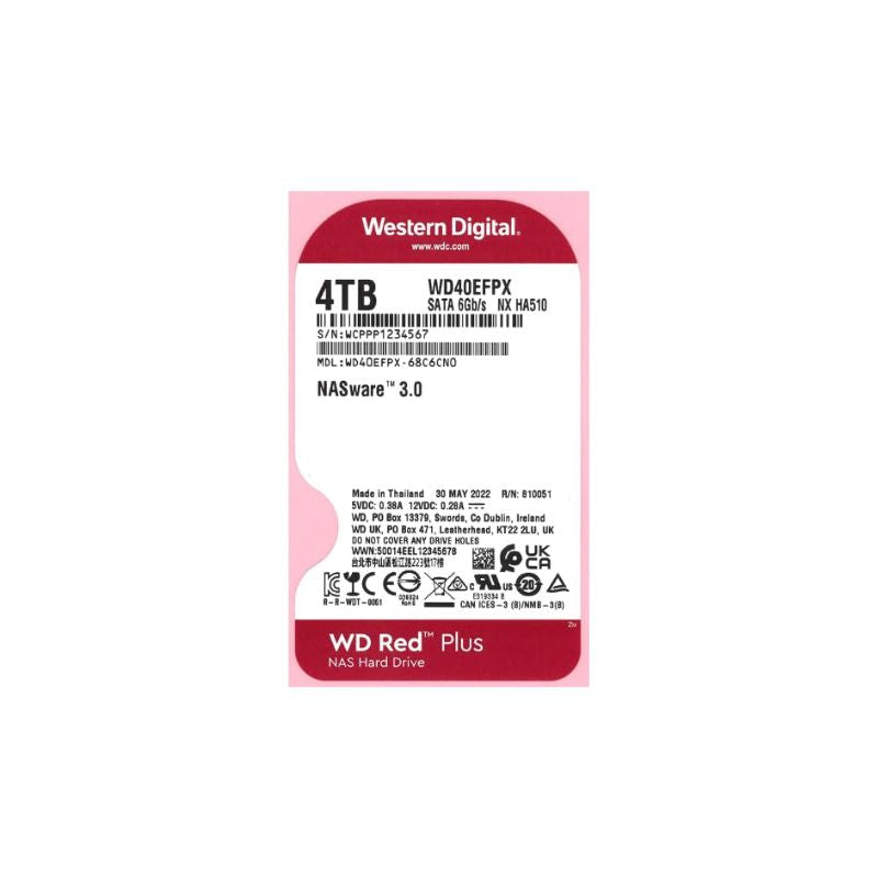 WD Red 4TB NAS SATA HDD WD40EFPX 6Gb s 256MB Cache 3 5 Inch Internal Hard Drive for NAS Systems 24 7 Operation 3 Year Warranty