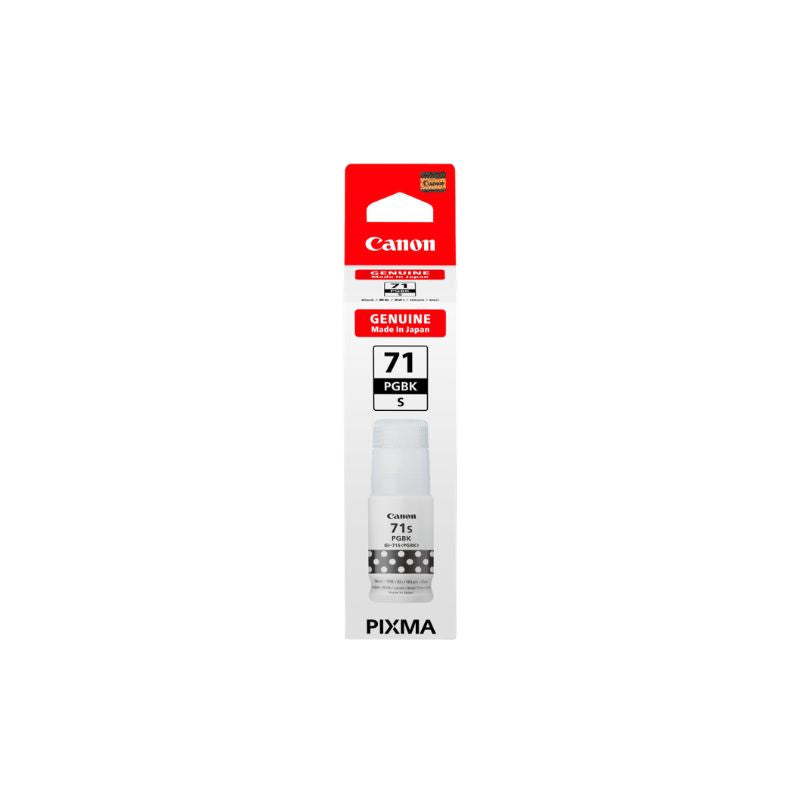 Canon GI-71s PGBK Black Ink Bottle for PIXMA Printers | Pigment Black Ink | High Quality Document Printing | Smudge Resistant Ink Tank Cartridge