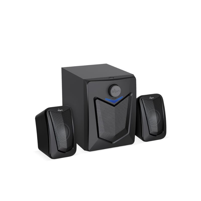 FINGERS Eleganx 2.1 Multimedia Speakers | 15W Powerful Bass | Wood Encased Subwoofer | Bluetooth, FM, USB, AUX | Remote Control Included