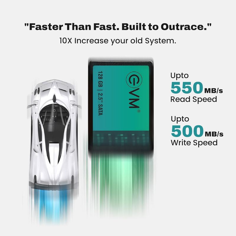 EVM 128GB 2.5" SATA III Internal SSD – Ultra-Fast 550MB/s Read & 500MB/s Write Speeds Durable 3D NAND Flash Energy-Efficient Broad Compatibility with Laptops & Desktops| Ideal Storage Upgrade for Enhanced Performance