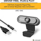 Lapcare 720p HD Webcam with Built-in Noise-Isolating Microphone USB Plug and Play Universal Clip Mount Black