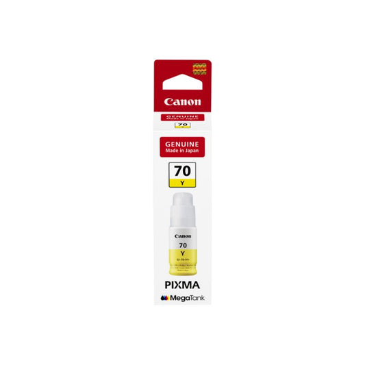 Canon GI-70 Yellow Ink Bottle |70 ml |Original High-Yield Ink for Canon PIXMA G Series Printers| Bright Color Output| Long-Lasting and Easy-to-Refill