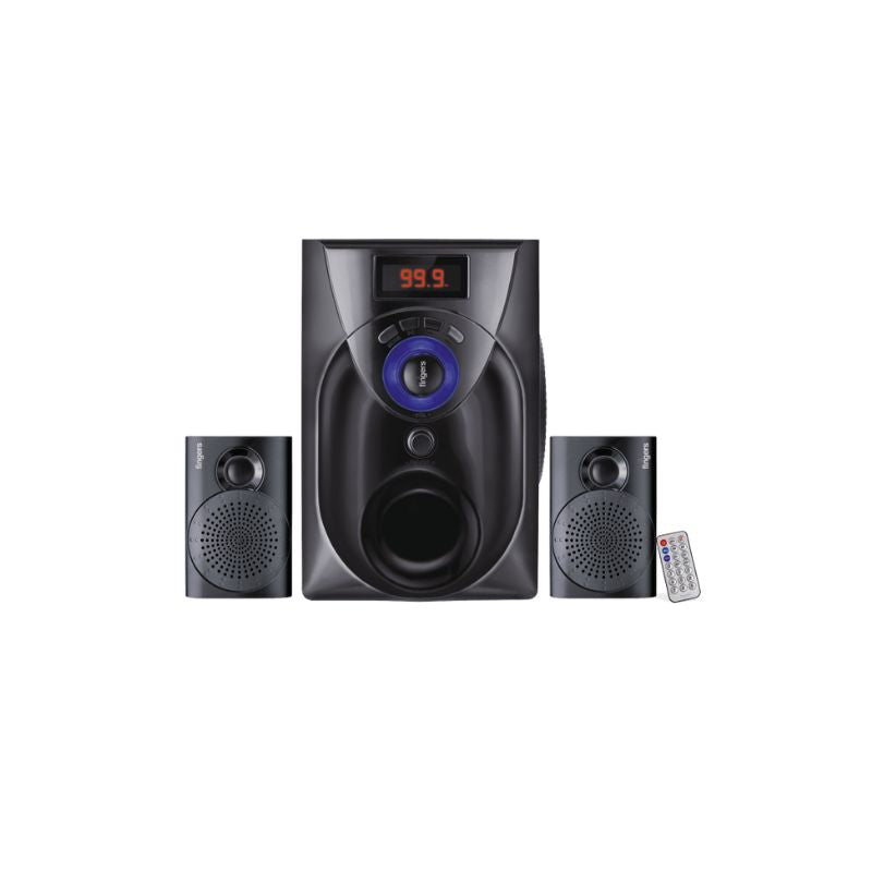 FINGERS Challenger 2.1 Multimedia Speakers | 18W Powerful Output | Wood Encased for Deep Bass | Bluetooth v5.3, FM, USB, SD, AUX | Remote Control