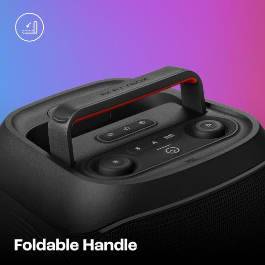 JBL New 160 W Bluetooth Party Speaker – JBL Party Box Club 120 (Black) with Fold‑able Handle & Light Show