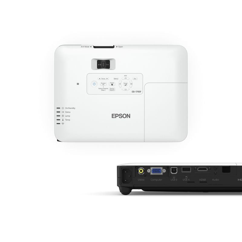 EPSON EB-1795F Portable Projector | Full HD 1080p Resolution | 3LCD Technology | Ultra-Lightweight Design for Business & Mobile Presentations