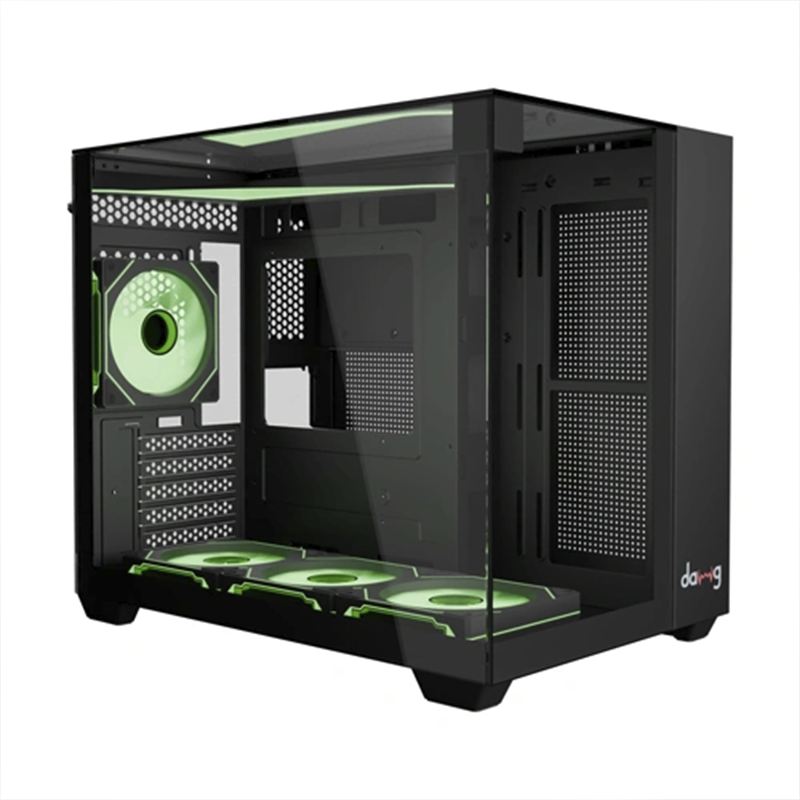 daWg W-Y Series 740 Computer Case (Black) | Mid Tower PC Cabinet | Micro-ATX & Mini-ITX Compatible | Durable Metal Chassis | Home, Office & Gaming PC Build