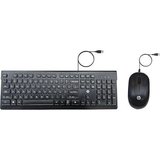 HP 115 Wired Keyboard and Mouse Combo | Full-Size Ergonomic Keyboard | High-Precision Optical Mouse | USB Plug & Play Connectivity | Comfortable Typing & Smooth Navigation | Reliable Office Desktop Combo
