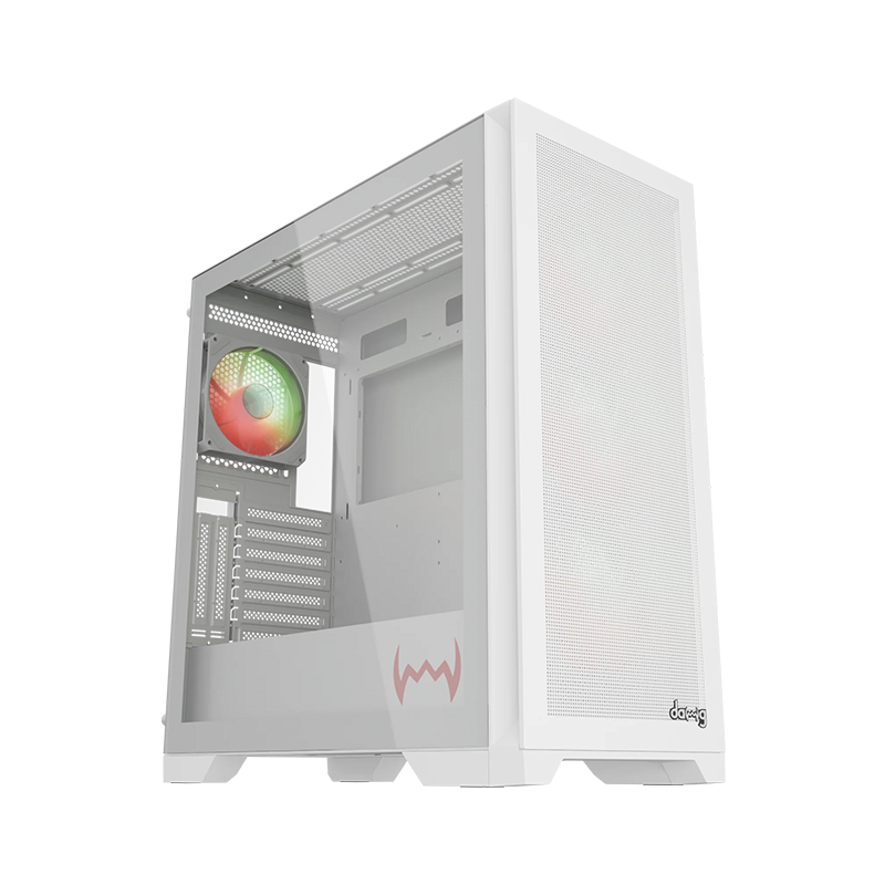 daWg W-Y Series 720 Computer Case (White) | Mid Tower Cabinet | Micro-ATX & Mini-ITX Support | USB 3.0 | High-Airflow Design | Gaming PC Cabinet