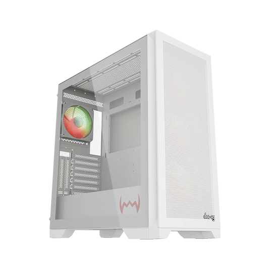 daWg W-Y Series 720 Computer Case (White) | Mid Tower Cabinet | Micro-ATX & Mini-ITX Support | USB 3.0 | High-Airflow Design | Gaming PC Cabinet