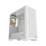 daWg W-Y Series 720 Computer Case (White) | Mid Tower Cabinet | Micro-ATX & Mini-ITX Support | USB 3.0 | High-Airflow Design | Gaming PC Cabinet