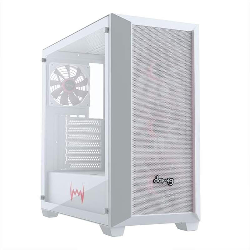 daWg W-X Series 540 Computer Case (White) | Mid Tower PC Cabinet | Micro-ATX & Mini-ITX Compatible | Durable Metal Chassis | Home, Office & Gaming PC Build
