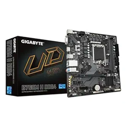 Gigabyte B760M H DDR4 Motherboard | Intel LGA1700 | Supports 12th, 13th & 14th Gen Intel Core Processors | DDR4 Up to 64GB | PCIe 4.0 | M.2 NVMe | HDMI | Gigabit LAN | Micro-ATX