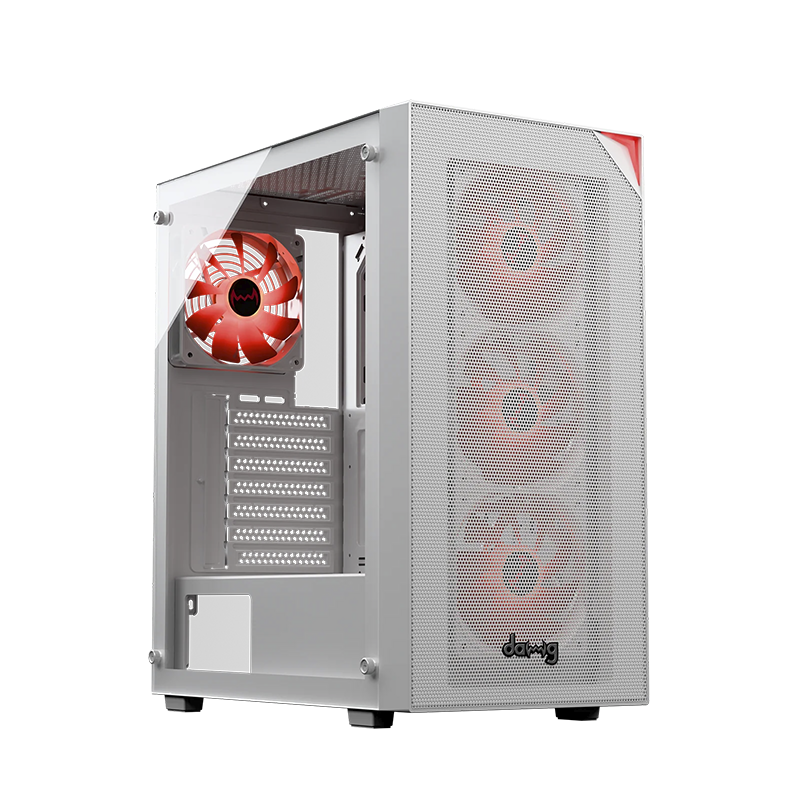 daWg W-X Series 440 Computer Case (White) | Mid Tower PC Cabinet | Micro-ATX & Mini-ITX Compatible | Durable Metal Chassis | Home, Office & Gaming PC Build
