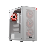 daWg W-X Series 440 Computer Case (White) | Mid Tower PC Cabinet | Micro-ATX & Mini-ITX Compatible | Durable Metal Chassis | Home, Office & Gaming PC Build