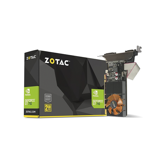 ZOTAC GeForce GT 710 2GB DDR3 Graphics Card | Low-Profile| Silent Cooling| HDMI/DVI/VGA Support | Ideal for Everyday Computing| Display Expansion & Multimedia