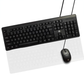 HP KM150 Wired Keyboard & Mouse Combo | USB Connectivity | Full-Size Keyboard | Optical Mouse | Plug & Play | Spill-Resistant Design | Black