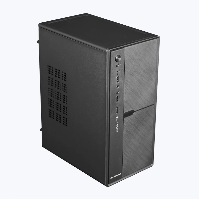Zebronics Zeb Debonair Black Cabinet | Mid Tower ATX Cabinet | Tempered Glass Side Panel | USB 3.0 | Advanced Cooling Support | Black