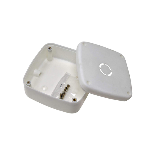 Bectro 4x4 Inch Virgin PVC Junction Box with Brass Screw Holes, ABS Plastic Electrical Box for Security Camera Mounting, Cable Management & Wiring – White/Clear