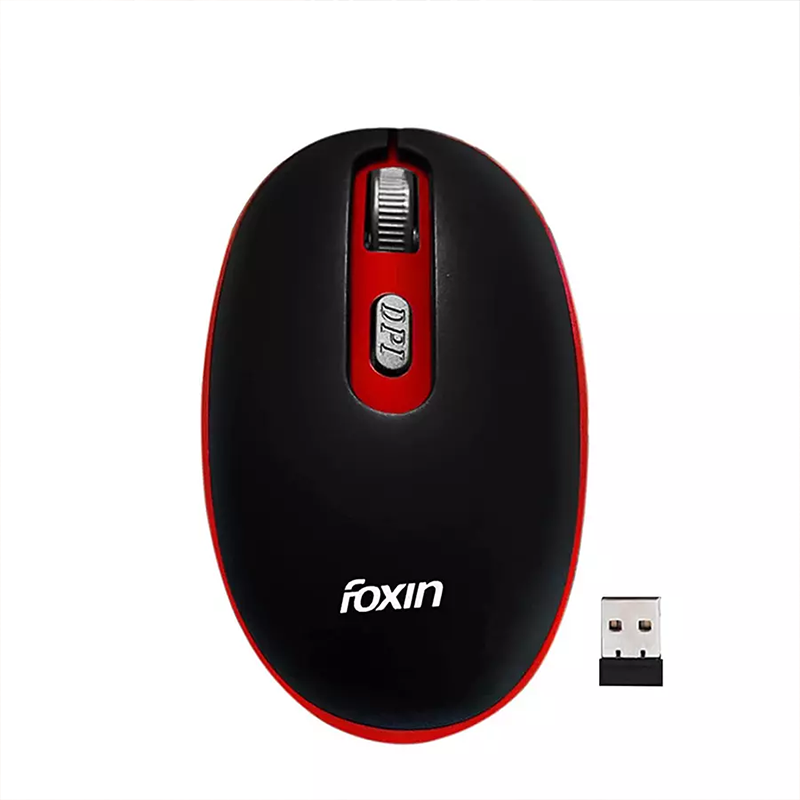 Foxin FM 9099 Vibrant Red Wireless Mouse | 2.4GHz Nano USB Receiver | 1600 DPI Optical Sensor | Ergonomic Design | Red