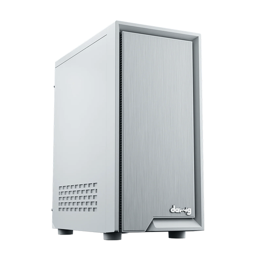 daWg W-V Series 210 Computer Case (White) | Mid Tower PC Cabinet | Micro-ATX & Mini-ITX Compatible | Durable Metal Chassis | Home, Office & Gaming PC Build