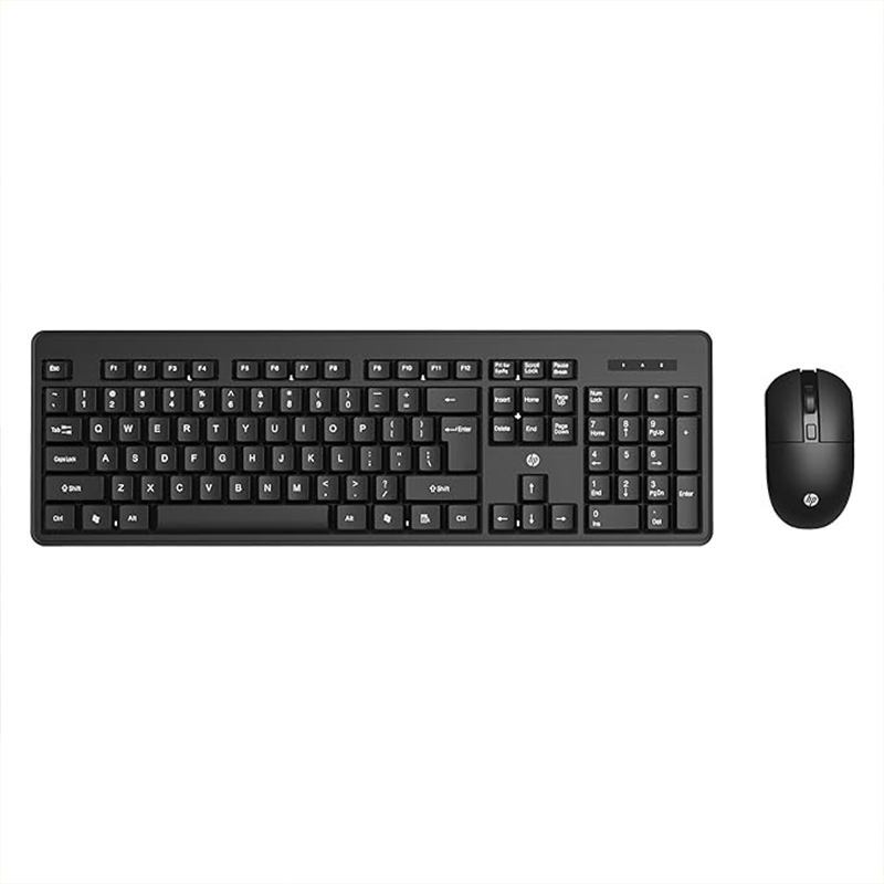 HP KM200 Wireless Keyboard & Mouse Combo | 2.4GHz Wireless | Full-Size Keyboard | Optical Mouse | USB Nano Receiver | Plug & Play | Black