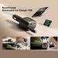 Belkin Retractable Car Charger 75W| Black| 75cm USB-C cable| Fast iPhone charger| 100% plastic-free packaging| two ports -USB-C + USB-A