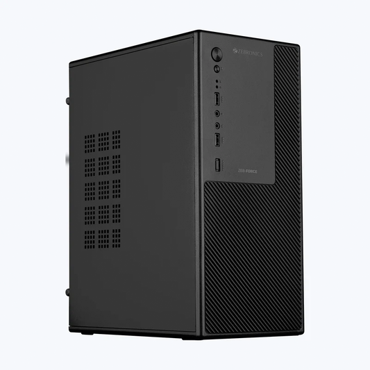 Zebronics Zeb Force Black Cabinet | Mid Tower ATX Cabinet | USB 3.0 | Tempered Side Panel | Advanced Airflow | Black