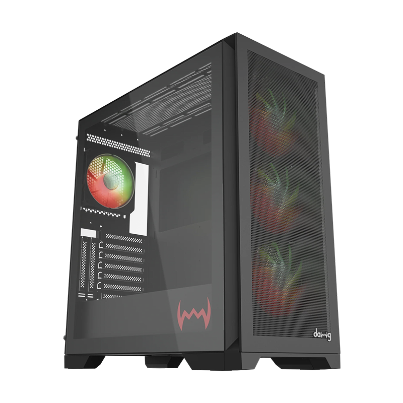daWg W-Y Series 720 Computer Case (Black) | Mid Tower PC Cabinet | Micro-ATX & Mini-ITX Compatible | Durable Metal Chassis | Home, Office & Gaming PC Build
