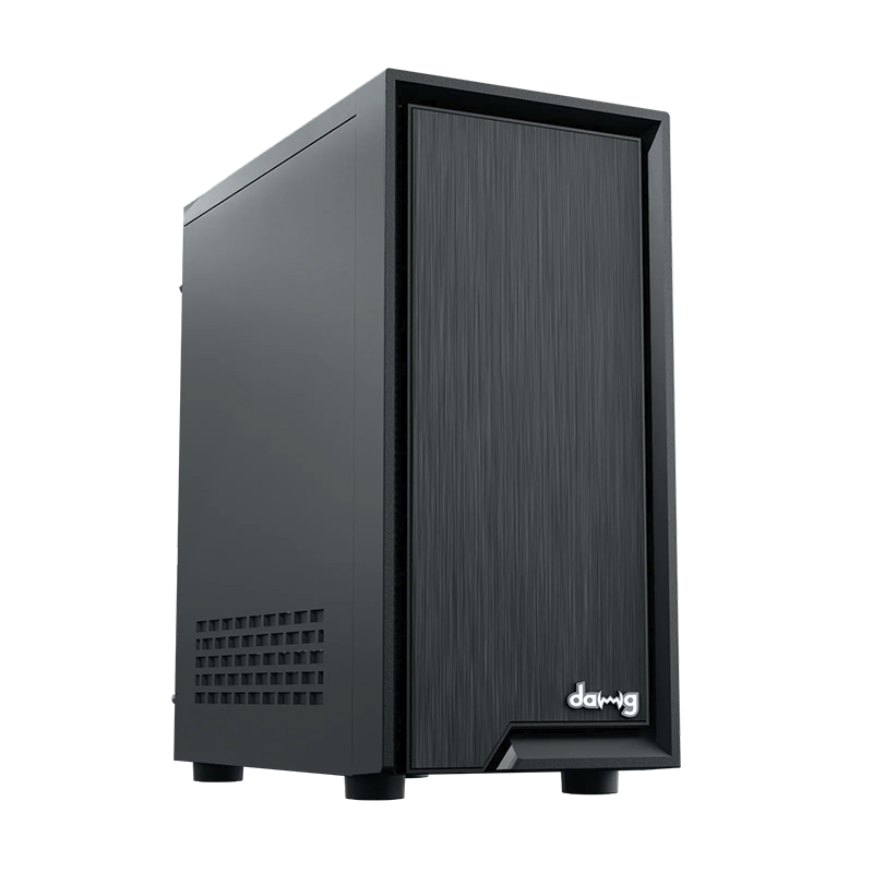 daWg W-V Series 210 Computer Case (Black) | Mid Tower PC Cabinet | Micro-ATX & Mini-ITX Compatible | Durable Metal Chassis | Home, Office & Gaming PC Build