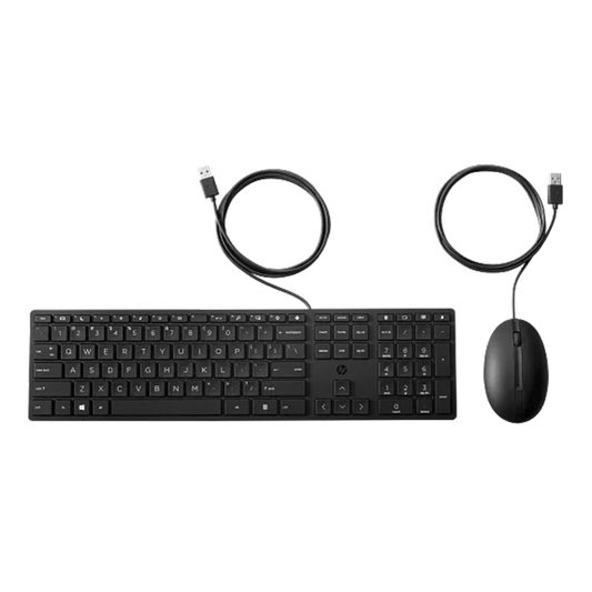 HP Wired Desktop 320MK Mouse and Keyboard (India) | Full-Size Ergonomic Keyboard | High-Precision Optical Mouse | USB Plug & Play Combo | Durable Office Desktop Set | Reliable Everyday Computing Solution