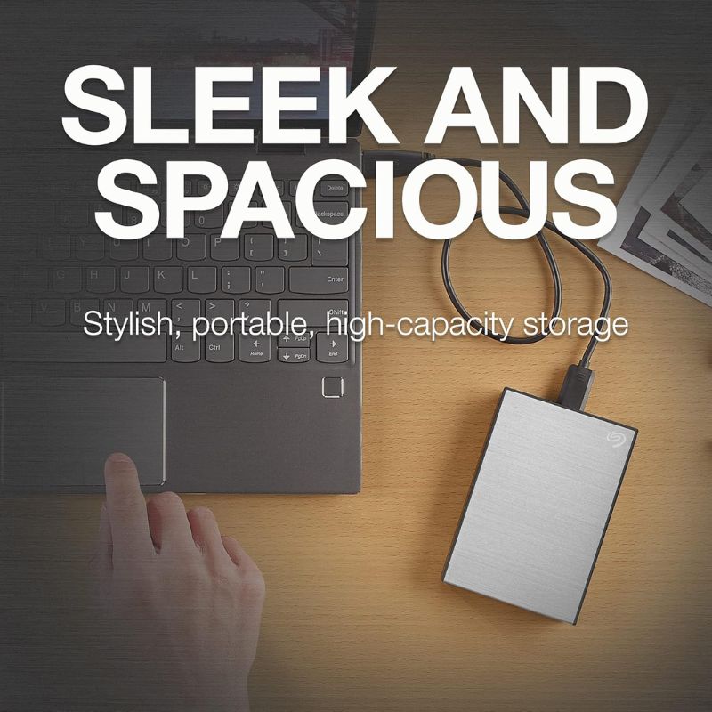 Seagate 4TB One Touch HDD | Portable External Hard Drive|Slim Portable Storage | Rescue Data Recovery Services | Black