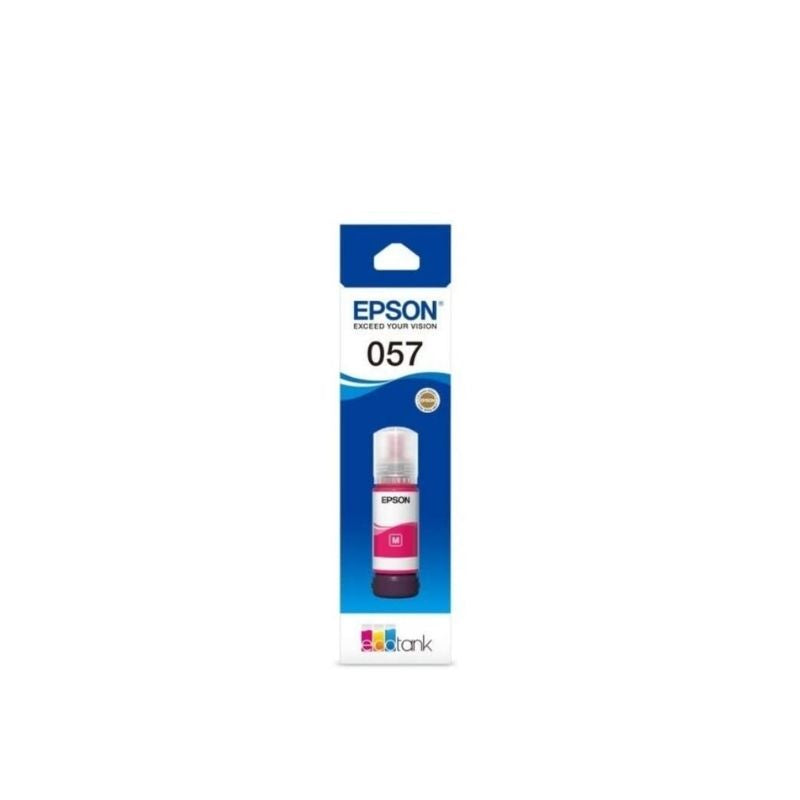 Epson 057 Magenta Ink Bottle |65 ml |Genuine High-Yield Dye Ink for Epson Eco Tank Printers| Bright and Vivid Color Printing| Compactable with Epson printers