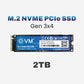 EVM 2TB NVMe PCIe M.2 2280 SSD | Ultra-Fast 3500MB/s Read & 3000MB/s Write| High-Performance 3D NAND Flash| Energy-Efficient| Durable| Shock-Resistant| Broad Compatibility for Laptops & Desktops| Perfect Storage Upgrade