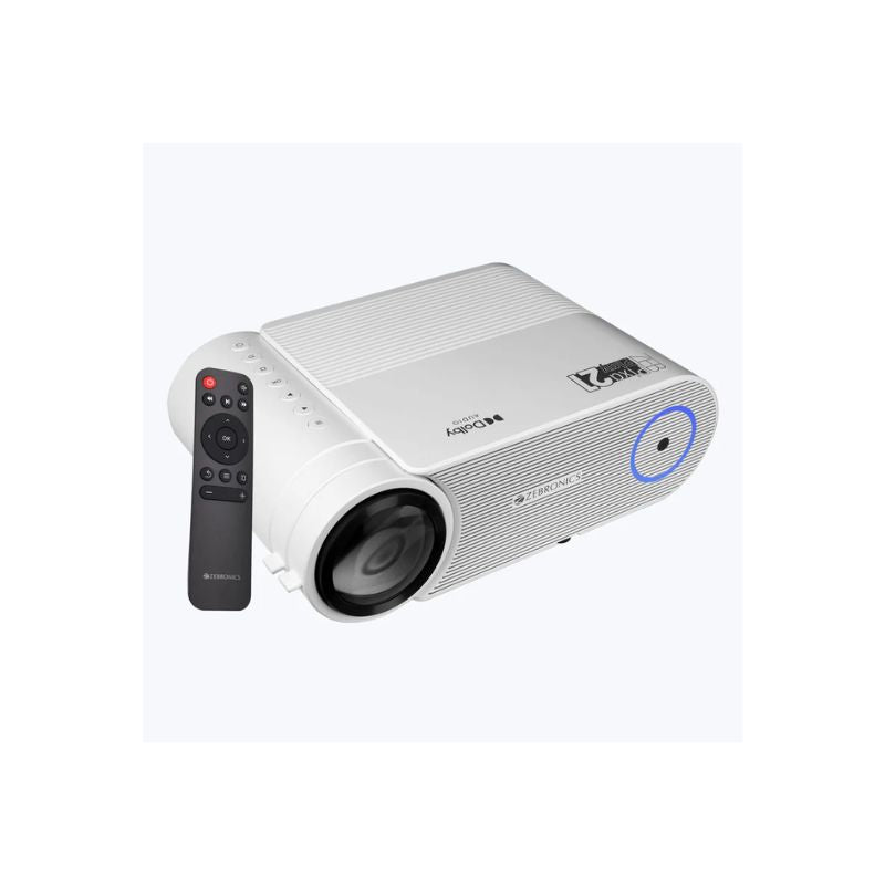 Zebronics Pixaplay 21 LED HD Projector – Compact Home Theater Projector with HD Display, Built-in Speaker, and Multiple Connectivity Options