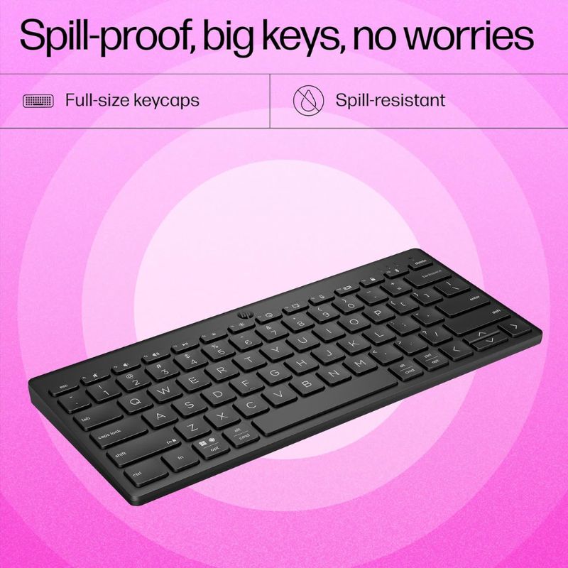 HP 350 Compact Multi‑Device Keyboard | Bluetooth 5.2 | Pair & Switch with 3 Devices | Long Battery Life | Low‑Profile Keys | Windows, macOS & iPad OS Compatible