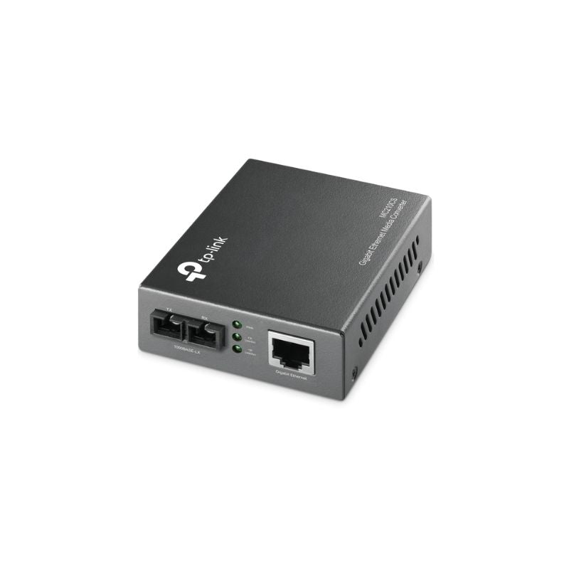 TP‑Link MC210CS Gigabit Media Converter, 1000Mbps RJ45 to 1000Mbps Single‑Mode SC Fiber, Plug-and-Play