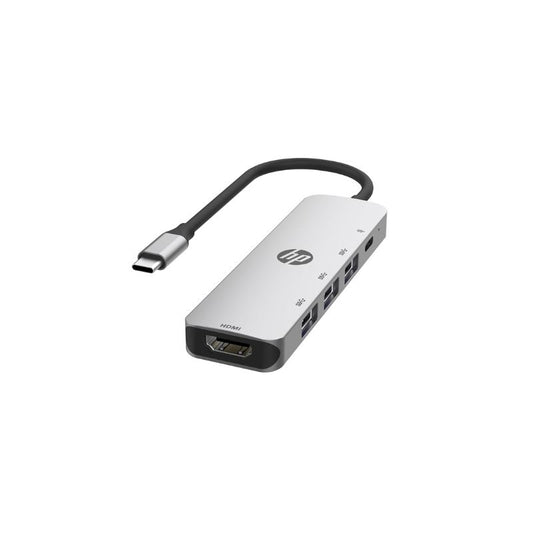 HP USB-C 5-in-1 Hub | Multiport Adapter | 4K HDMI Support | USB 3.0 High-Speed Data Transfer | Power Delivery Charging | Compact & Portable Docking Solution