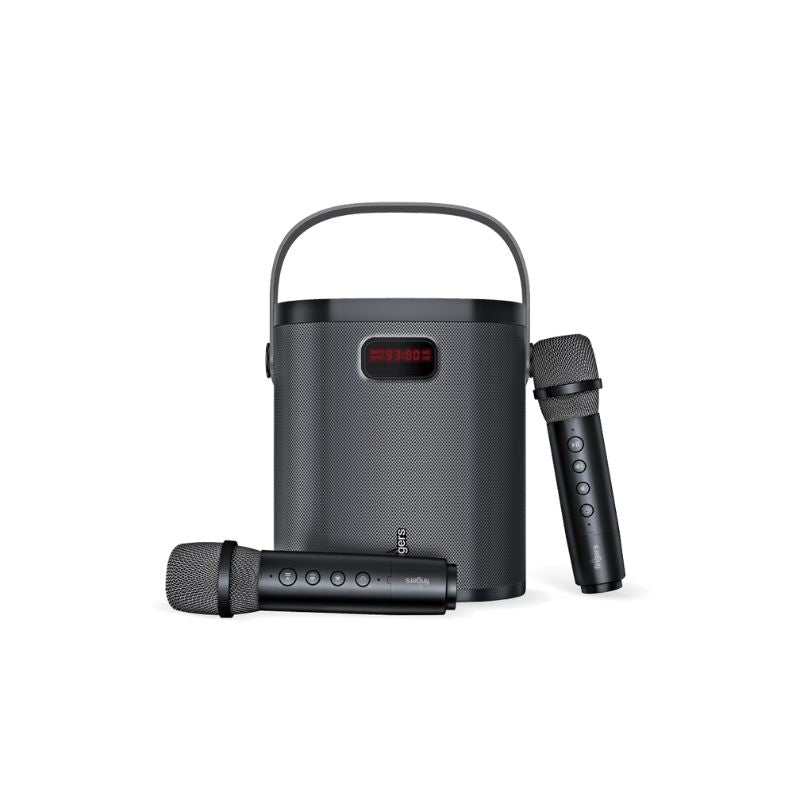 FINGERS 2Mic-GrooveBox Portable Party Speaker | Dual Wireless Rechargeable Mics | 30W Jaw-Dropping Bass | Karaoke Mode with Voice Changer | 6.5-Hour Playtime