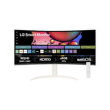 LG 34SR65QC-W.ATR | 34-Inch Curved UltraWide QHD Monitor | 3440×1440 Resolution | 100Hz Refresh Rate | 21:9 Aspect Ratio | Smart webOS Display | HDR10 Support | Anti-Glare Screen | Productivity & Entertainment Monitor