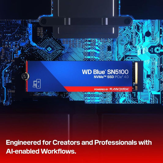 WD SN5100 1TB NVMe PCIe M.2 2280 SSD | Ultra-Fast 7100MB/s Read & 6700MB/s Write| Advanced 3D QLC NAND|Durable|Energy-Efficient| High-Endurance Storage for Gaming| Content Creation & Professional Use