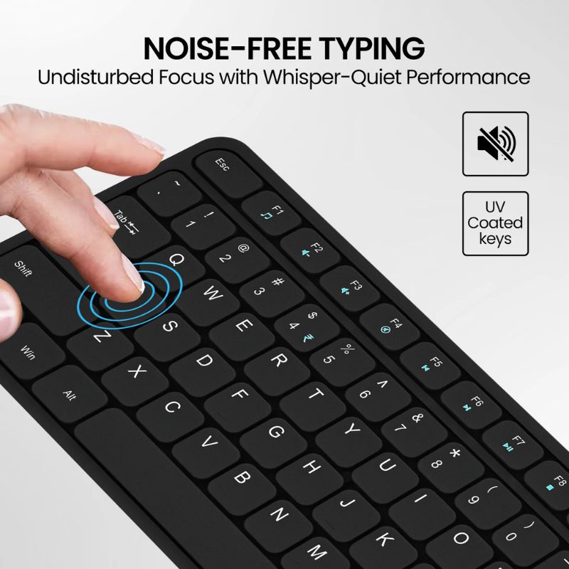 Portronics Ki-Pad 3 (POR 2417) | Full-Size Keyboard with Numeric Keypad | Noise-Free Large Keycaps | Multimedia Hotkeys | Ergonomic Design | 1.5m USB Plug-and-Play