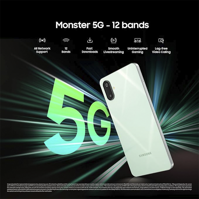 Samsung M06 5G Smartphone – MediaTek Dimensity 6300, 6GB RAM, 128GB Storage, Android 15, 50MP Camera, 5000mAh Battery