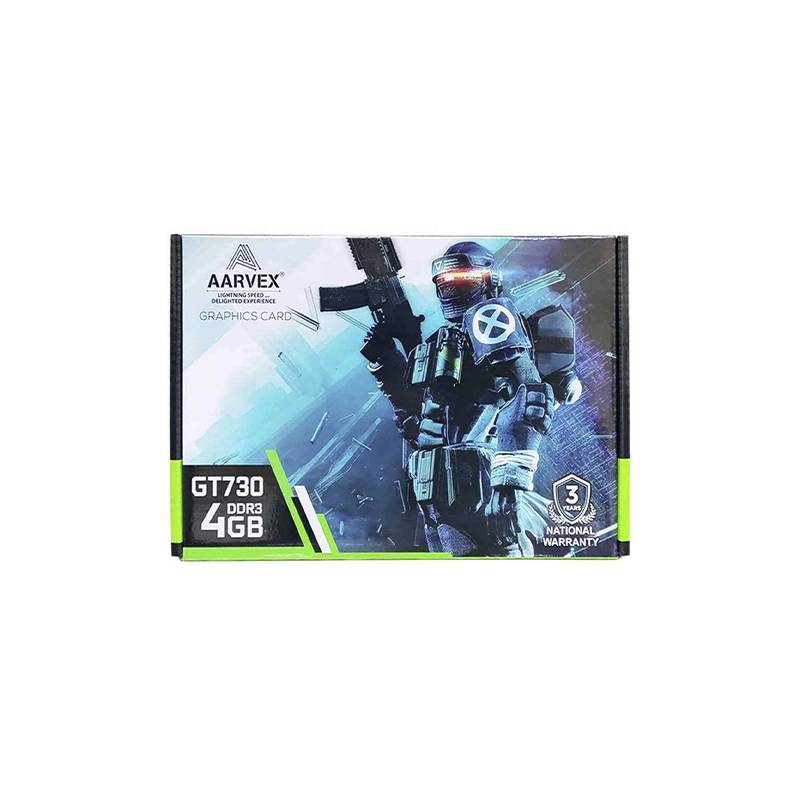 Aarvex GeForce GT 730 4GB DDR3 Graphics Card | Low-Profile Design | Silent Cooling | HDMI/DVI/VGA Support | Ideal for Everyday Computing| Multimedia| and Multi-Display Setups