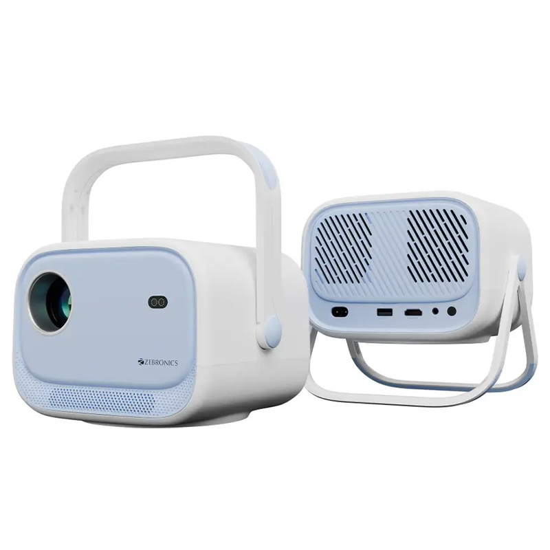 Zebronics Zeb-PixaPlay 34 Blue LED HD Smart Projector (ZEB-SLP 5) – Full HD, Android 12, 5200 Lumens, Portable Home Theater