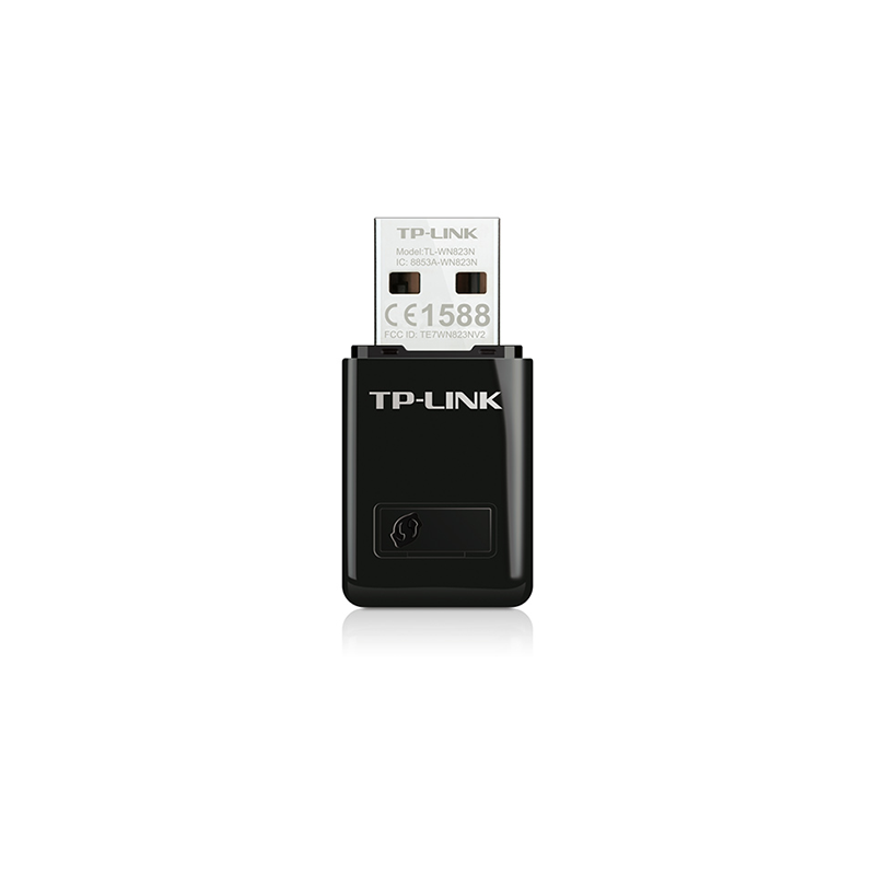 TP-LINK WiFi Dongle 300 Mbps Mini Wireless Network USB Wi-Fi Adapter for PC Desktop Laptop|Supports Windows 11/10/8.1/8/7/XP, Mac OS 10.9-10.15 and Linux| WPS, Soft AP Mode, USB 2.0| TL-WN823N| Black
