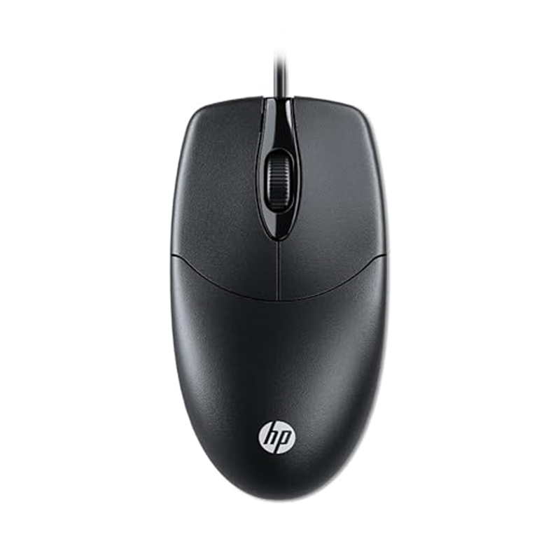 HP M050 Wired Optical Mouse | USB Connectivity | 1200 DPI Optical Sensor | 3 Buttons | Ergonomic Ambidextrous Design | Plug & Play | Black