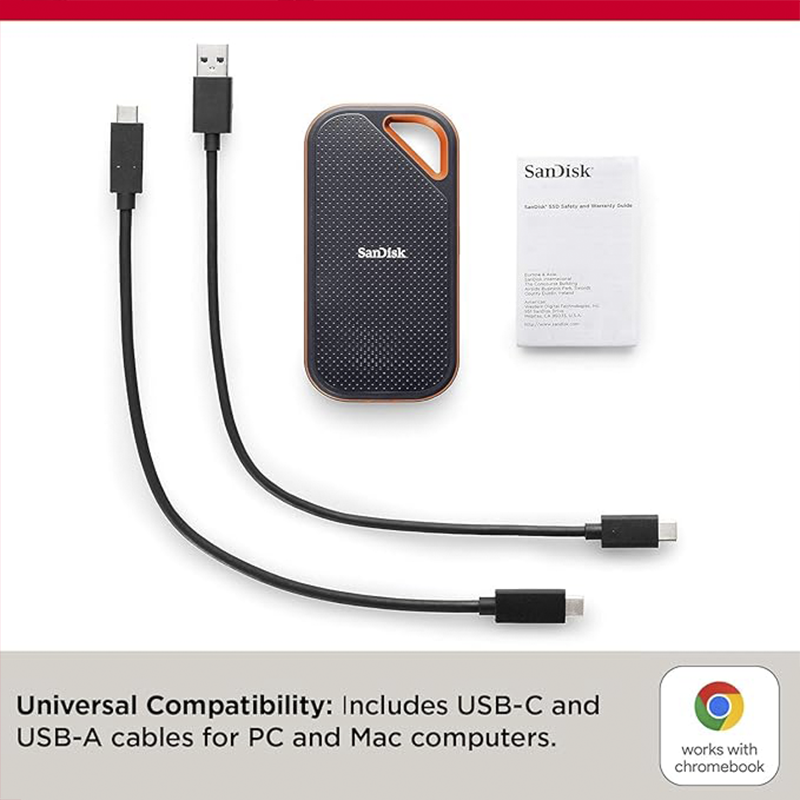 SanDisk Extreme PRO Portable SSD 2 TB – High-Speed USB-C External SSD, Rugged & Portable with USB 3.2 Gen 2×2 / USB4 Interface