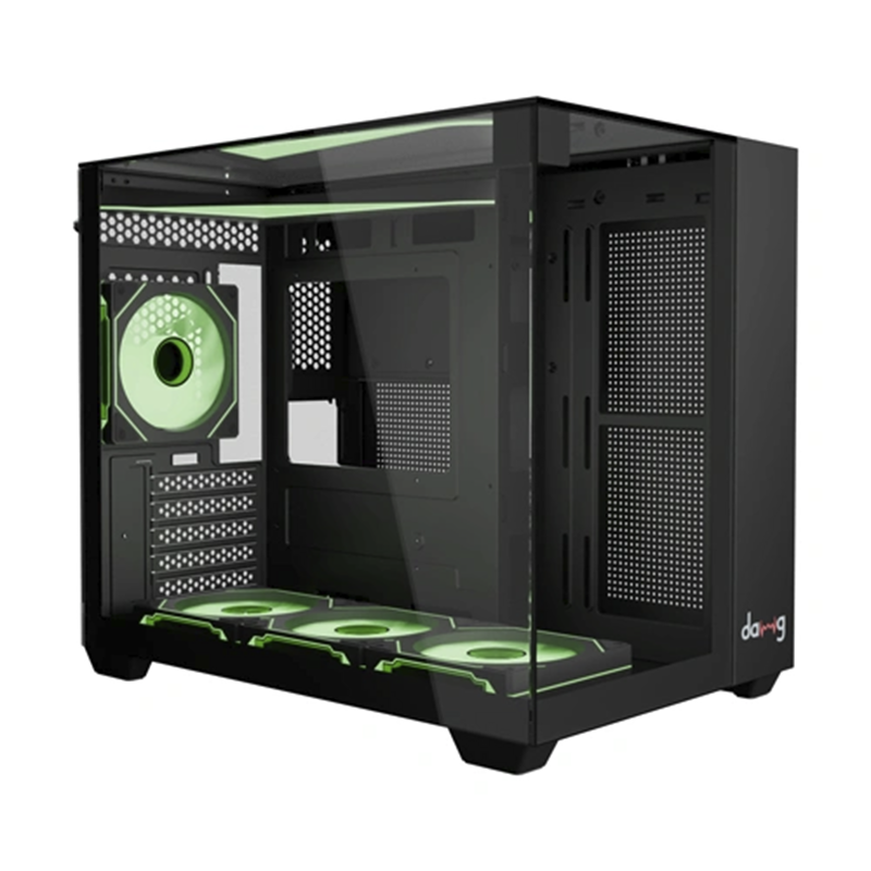daWg W-Y Series 740 Computer Case (Black) | Mid Tower PC Cabinet | Micro-ATX & Mini-ITX Compatible | Durable Metal Chassis | Home, Office & Gaming PC Build